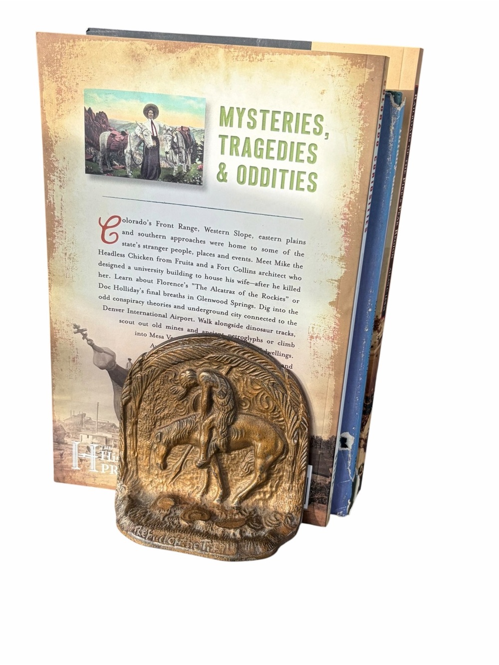 VINTAGE 1920s ANTIQUE “END OF THE TRAIL” CAST IRON BOOKEND — WESTERN AMERICANA - Picture 3 of 5